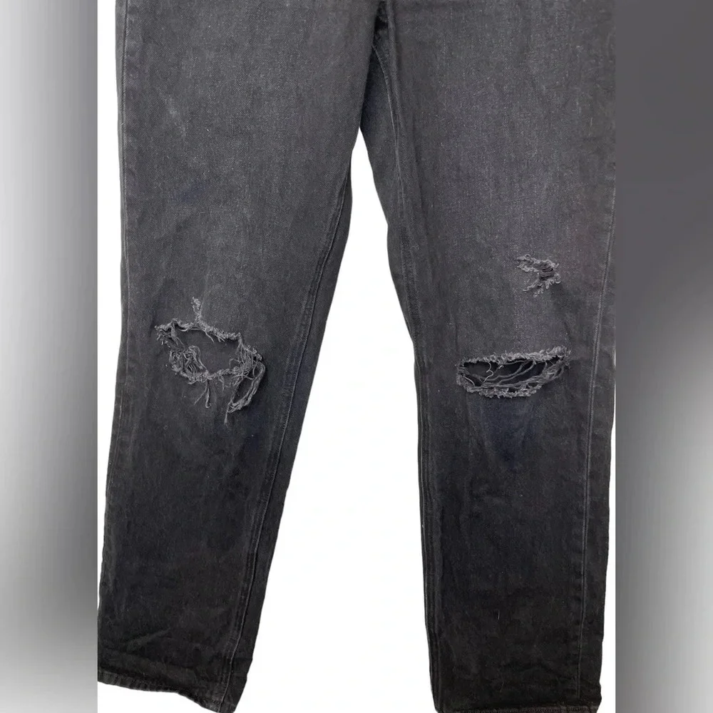 Denim Forum Aritzia The Bonet High Rise Loose Black Jeans Distressed Size 25_7